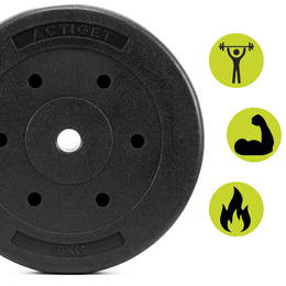 Obciążenie bitumiczne 15 kg talerz kompozytowy 29 mm krążek do sztangi hantli