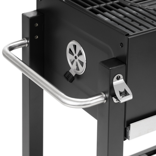 Grill węglowy, ogrodowy z pokrywą, termometr, ruszt emaliowany