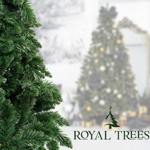 Choinka sztuczna 240 cm sosna leśna jak żywa Royal Trees premium z drewnianym stojakiem