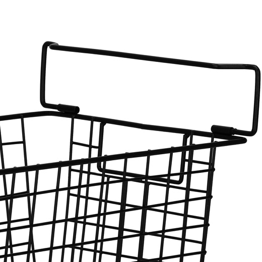 Kosz metalowy do przechowywania 41x17x15 cm prostokątny czarny