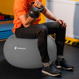 Piłka fitness gimnastyczna do ćwiczeń 75 cm szara z pompką