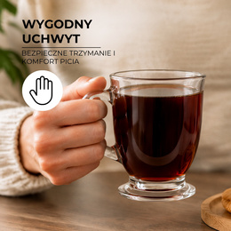 Szklanki do kawy latte mrożonej herbaty deserów 400 ml z uchem komplet 6 szt.