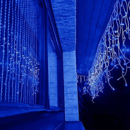 Kurtyna świetlna z pilotem 1500 led girlanda, lampki wewnętrzno-zewnętrzne sople niebieski