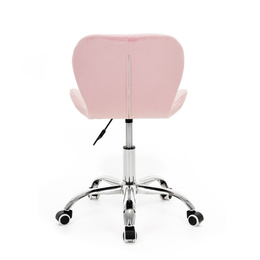 Fotel biurowy obrotowy krzesło na kółkach do nauki, pracy regulowane ergonomiczne różowe