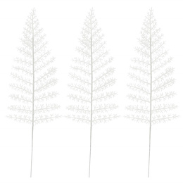 Sztuczny liść ozdoba świąteczna 3 szt. dekoracja do stroika biała