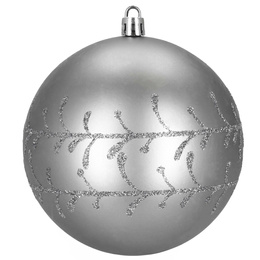 Bombki choinkowe 11 cm 12 szt.  zestaw ozdoby świąteczne zdobione srebrne