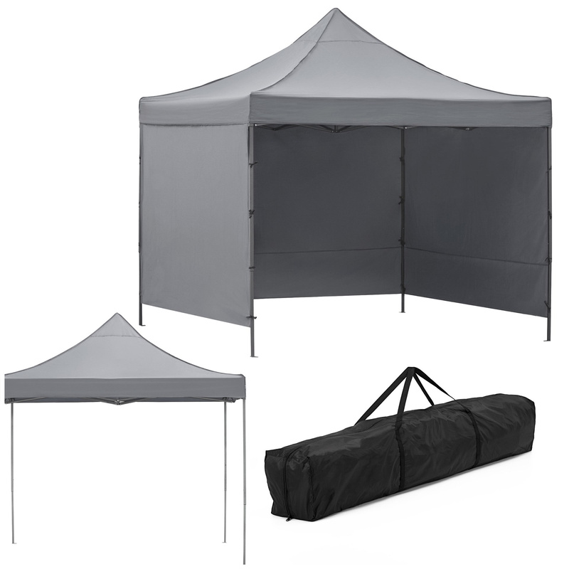Namiot handlowy 3x3 m ogrodowy pawilon targowy ekspresowy na imprezy, catering szary