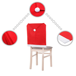 Pokrowiec na krzesło, czapka Mikołaja czerwona zestaw 6 szt.