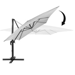 Parasol ogrodowy XXL na wysięgniku 500 cm z pokrowcem na balkon, taras jasnoszary