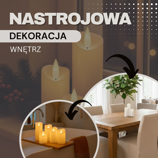 Świeczka elektryczna LED 18,5 cm ruchomy płomień wkład do znicza na baterie