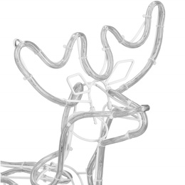 Renifer Led świąteczny z saniami 210 cm świetlna dekoracja biały zimny + flash