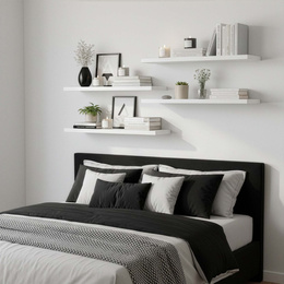 Półki ścienne 4 szt. na przyprawy, książki półki wiszące nowoczesne białe