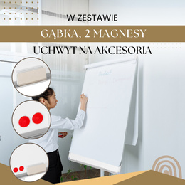 Flipchart tablica magnetyczna suchościeralna 101x72 cm