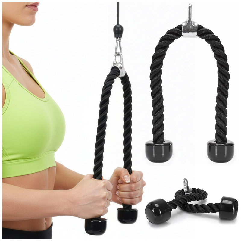 Uchwyt do ćwiczeń siłowych, linowy triceps do wyciągu górnego i dolnego