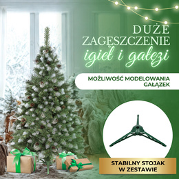 Choinka sztuczna 120 cm sosna diamentowa ośnieżona z szyszkami