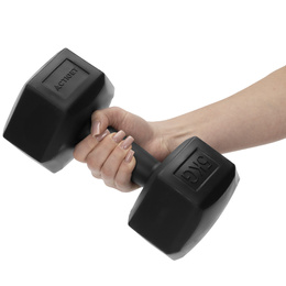 Ciężarki 2x5 kg hexagonalne do ćwiczeń fitness hantle zestaw 2 szt. czarne
