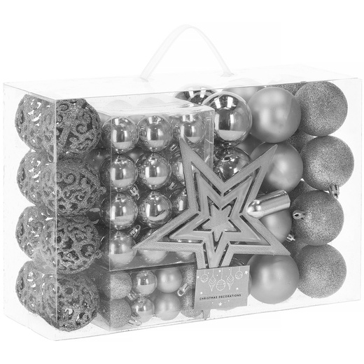 Bombki choinkowe srebrne zestaw 100 szt. dekoracje świąteczne ozdoby