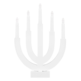 Świecznik adwentowy Led z 5 świecami bożonarodzeniowy świąteczny na baterie biały