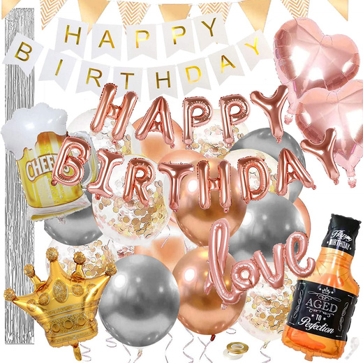 Balony na urodziny 48 szt. dekoracje z napisem happy birthday multikolor