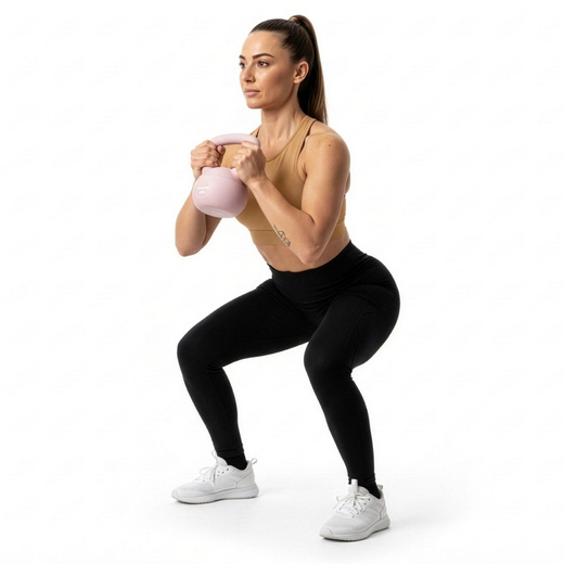 Kettlebell miękki 4kg kula odważnik hantla ciężar do ćwiczeń fitness, jasnoróżowy