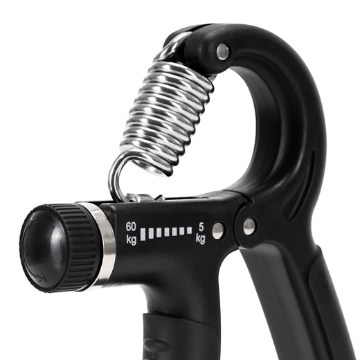 Ściskacz do rąk z regulacją oporu 5 - 60 kg do ćwiczeń dłoni, rehabilitacji czarny