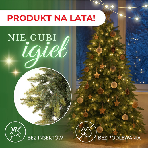 Choinka sztuczna premium 180 cm świerk naturalny