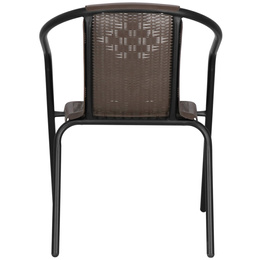 Meble ogrodowe metalowe zestaw stół 140x80 cm i 6 krzeseł na taras balkon czarno-brązowe