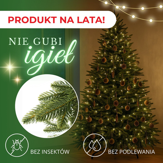 Choinka sztuczna premium 180 cm świerk naturalny PE