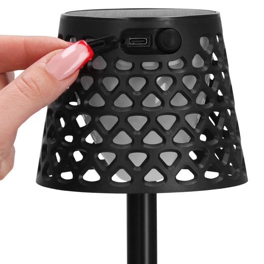 Lampa solarna LED ażurowa 5w1 zewnętrzna kinkiet z 3 trybami świecenia czarny