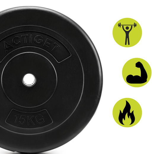 Obciążenie bitumiczne 15 kg talerz kompozytowy 31 mm krążek do sztangi hantli