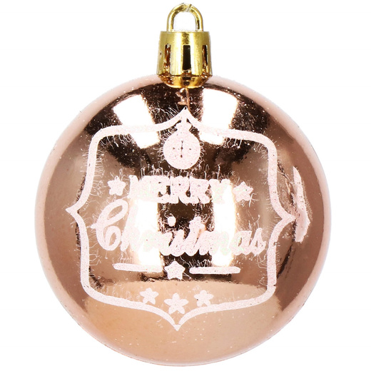 Bombki choinkowe rose gold 24 szt. różowy 6cm zestaw choinkowy
