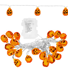Lampki na Halloween dynie girlanda łańcuch świetlny na baterie i pilota 20 LED