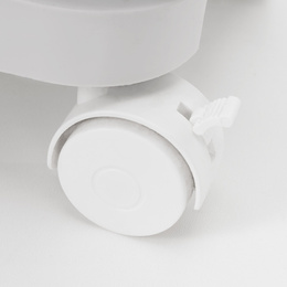 Kosz na śmieci, trzykomorowy 42 l do segregacji odpadów, na kółkach, biały