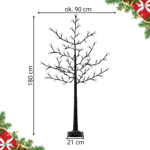 Świecące drzewko 180 cm 128 Led ozdobne drzewko świąteczne dekoracja świetlna biały ciepły