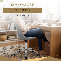 Fotel biurowy, obrotowy z regulacją wysokości, krzesło do komputera na kółkach, szare