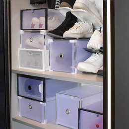 Pudełko na buty z szufladą 34x22x13,5 cm biały organizer zestaw 10 szt.