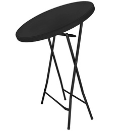 Stół składany cateringowy 110x80 cm okrągły stolik bankietowy koktajlowy czarny