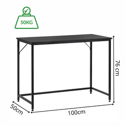 Biurko komputerowe nowoczesne 100x50x76 cm stolik loft industralny czarny