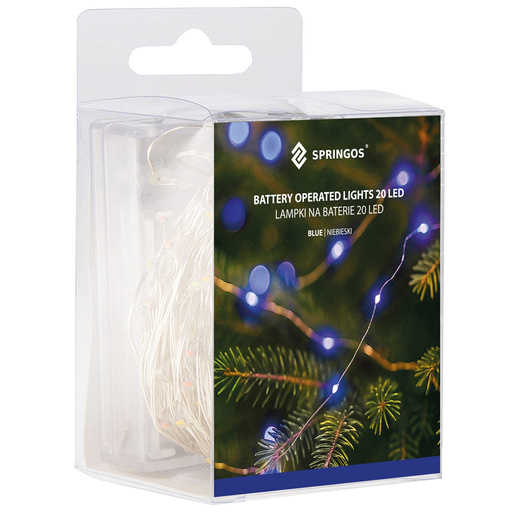 Lampki choinkowe 20 LED druciki mikro na baterie