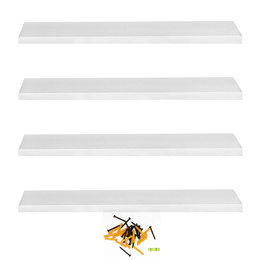 Półki ścienne 4 szt. na przyprawy, książki półki wiszące nowoczesne białe