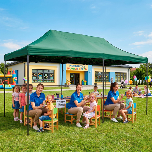 Namiot handlowy 3x6 m ogrodowy, pawilon na imprezy, catering zielony