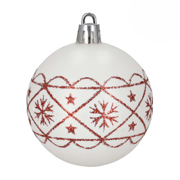 Bombki na choinkę, dekorację choinkowe, świąteczne 30 szt. nietłukące, biało-czerwone
