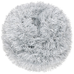 Łańcuch na choinkę 6m biało-srebrny girlanda choinkowa, średnica 10cm