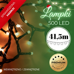 Lampki choinkowe 500 led biały ciepły 41,5 m oświetlenie świąteczne IP44