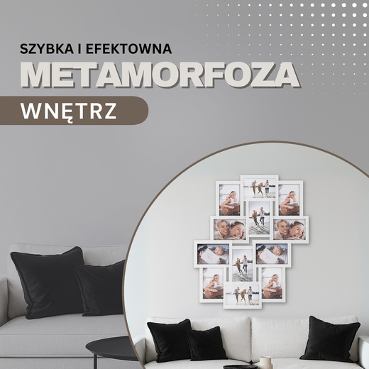 Ramka na zdjęcia 12 zdjęć multiramka 10x15 biała