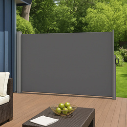 Markiza boczna na taras i balkon 250x160 cm osłona rozsuwana roleta grafitowa