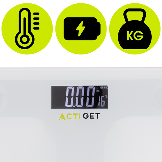 Waga łazienkowa, elektroniczna 150 kg szkło hartowane, biała