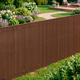 Osłona PVC maskująca 500x120 cm, profile zestaw na balkon, taras, ogrodzenie brązowe