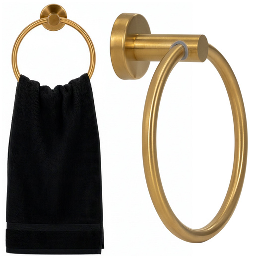 Wieszak na ręczniki, łazienkowy okrągły, uchwyt na ręczniki, złoty