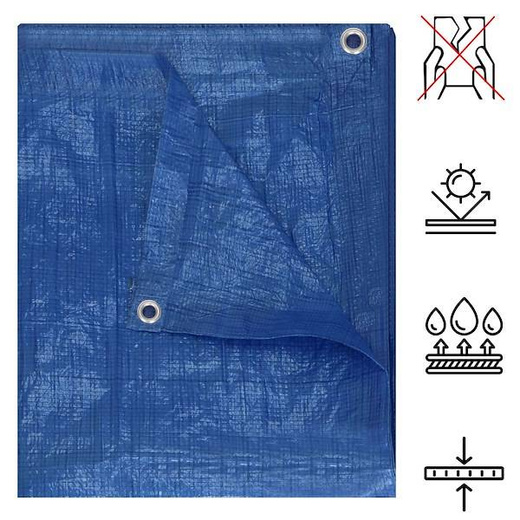 Plandeka 4x5 m 60g/m2 gruba płachta ochronna niebieska